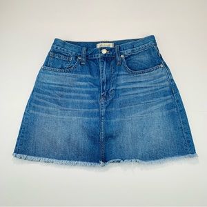 Madewell Blue Denim A-Line Mini Skirt
